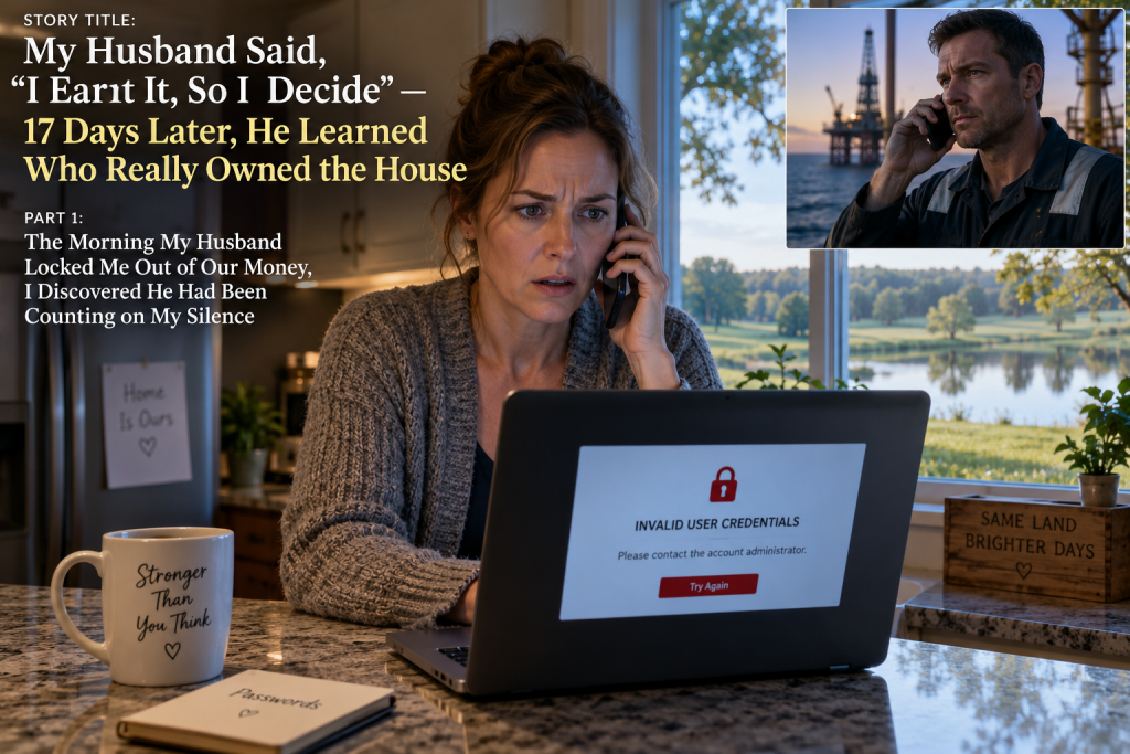 PART 1 – The Morning My Husband Locked Me Out of Our Money, I Discovered He Had Been Counting on My Silence